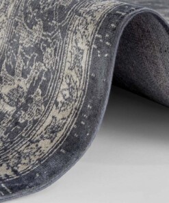 Oosters vloerkleed Täbris - antraciet/zilver - close up, thumbnail