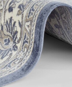 Oosters vloerkleed Keshan - jeansblauw/zilver - close up, thumbnail