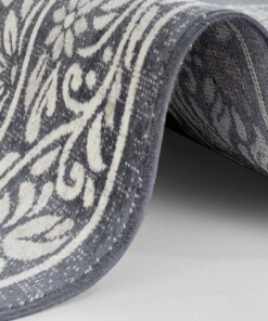 Oosters vloerkleed Floral Orient - antraciet/zilver - close up, thumbnail