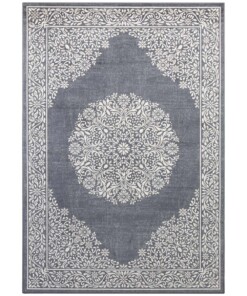 Oosters vloerkleed Floral Orient - antraciet/zilver - overzicht boven