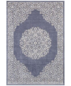 Oosters vloerkleed Floral Orient - jeansblauw/zilver - overzicht boven