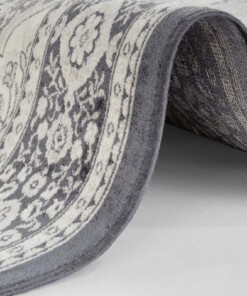 Oosters vloerkleed Kashmir - antraciet/zilver - close up, thumbnail