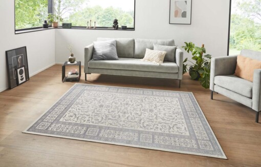 Oosters vloerkleed Antique Nain - crème/jeansblauw - sfeer