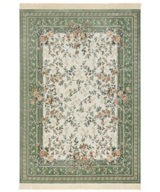 Klassiek vloerkleed Antik flowers - groen/crème - overzicht boven, thumbnail Klassiek vloerkleed Antik flowers - groen/crème - overzicht boven, thumbnail
