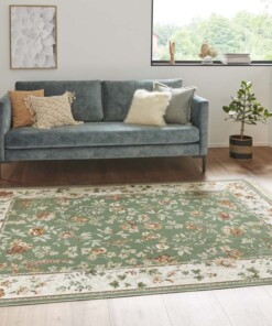 Klassiek vloerkleed Oriental Flowers - groen - sfeer