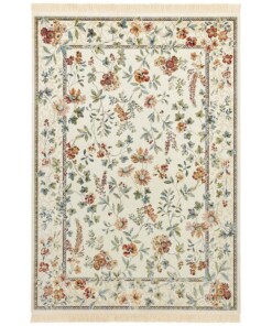 Klassiek vloerkleed Oriental Flowers - crème - overzicht boven
