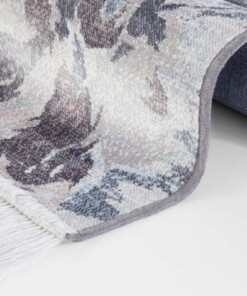 Klassiek vloerkleed Comtemporary Flowers - grijs - close up, thumbnail