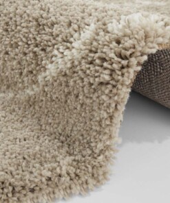 Rond hoogpolig vloerkleed Allure - beige/crème - close up, thumbnail