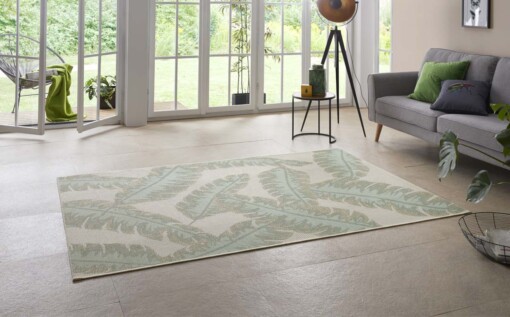 Binnen & buiten vloerkleed Bondi Beach - beige/groen - sfeer