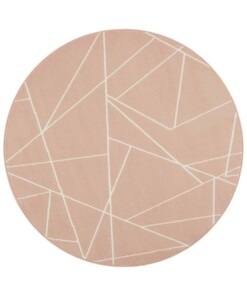 Rond vloerkleed Geometrical - roze - overzicht boven, thumbnail