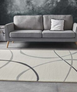 Vloerkleed retro Abstract Circles - crème - sfeer