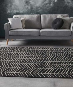 Vloerkleed zig-zag Brick Wall - zwart - sfeer