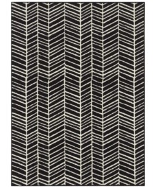Vloerkleed zig-zag Brick Wall - zwart - overzicht boven, thumbnail Vloerkleed zig-zag Brick Wall - zwart - overzicht boven, thumbnail