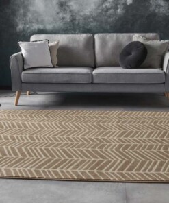 Vloerkleed zig-zag Brick Wall - taupe - sfeer, thumbnail