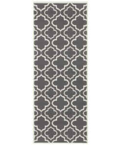 Vloerkleed retro klaverblad - grijs/crème - overzicht boven, thumbnail Vloerkleed retro klaverblad - grijs/crème - overzicht boven, thumbnail