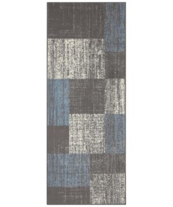 Vloerkleed blokken patchwork - grijs/blauw - overzicht boven, thumbnail