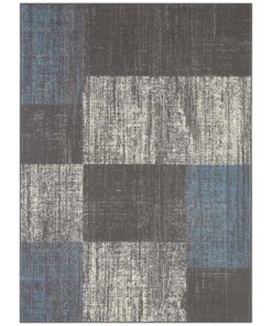 Vloerkleed blokken patchwork - grijs/blauw - overzicht boven