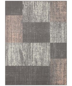 Vloerkleed blokken patchwork - grijs/roze - overzicht boven
