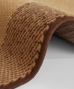 Vloerkleed retro lijstmotief Gradient - lichtbruin - close up, thumbnail