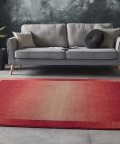 Vloerkleed retro lijstmotief Gradient - rood - sfeer