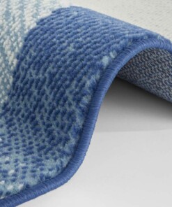 Vloerkleed retro lijstmotief Gradient - blauw - close up, thumbnail