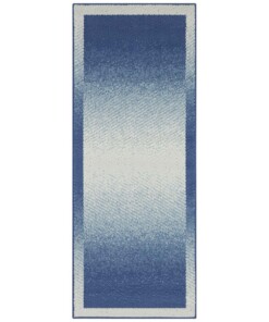 Vloerkleed retro lijstmotief Gradient - blauw - overzicht boven, thumbnail