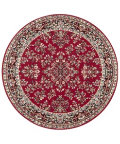 Rond oosters vloerkleed Orientis - rood - overzicht boven, thumbnail