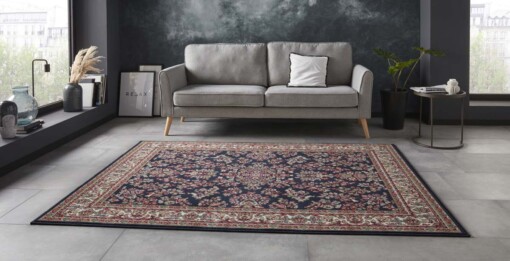 Oosters vloerkleed Orientis - marineblauw - sfeer