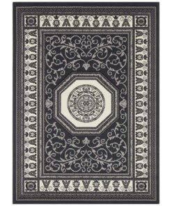 Vloerkleed retro oriental - donkergrijs - overzicht boven, thumbnail