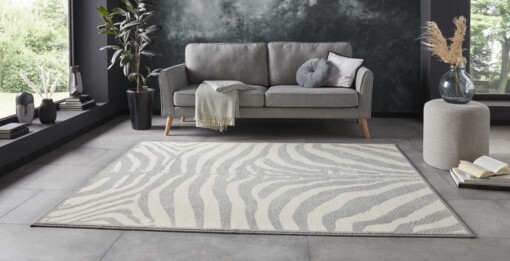 Vloerkleed zebra - grijs/crème - sfeer