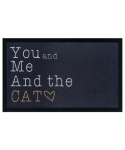 Design deurmat You me and the Cat wasbaar 30°C - antraciet - overzicht boven