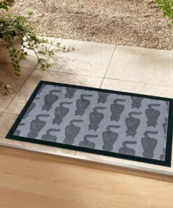 Design deurmat katten wasbaar 30°C - grijs - sfeer