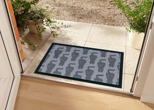 Design deurmat katten wasbaar 30°C - grijs - sfeer