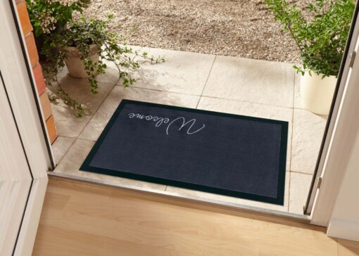 Design deurmat Welcome wasbaar 30°C - antraciet - sfeer