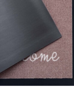 Design deurmat Welcome wasbaar 30°C - bruin - close up, thumbnail