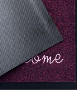 Design deurmat Welcome wasbaar 30°C - lila - close up, thumbnail