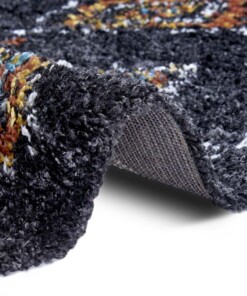 Hoogpolig vloerkleed Phoenix - zwart - close up, thumbnail