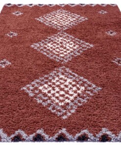 Hoogpolig vloerkleed Cassia - roestbruin - overzicht schuin, thumbnail Hoogpolig vloerkleed Cassia - roestbruin - overzicht schuin, thumbnail