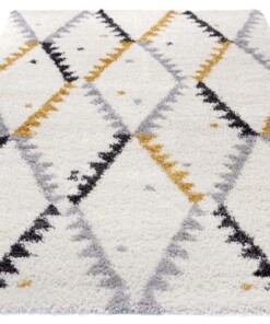 Hoogpolig vloerkleed Lark - crème/goud - overzicht schuin, thumbnail Hoogpolig vloerkleed Lark - crème/goud - overzicht schuin, thumbnail