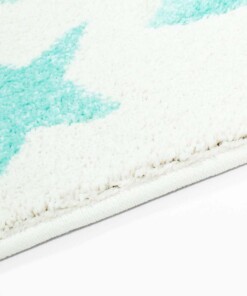 Vloerkleed kinderkamer Sterren 3D - crème/mintblauw - close up zijkant, thumbnail Vloerkleed kinderkamer Sterren 3D - crème/mintblauw - close up zijkant, thumbnail