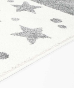 Vierkant kinderkleed Sterren 3D - crème/grijs - close up zijkant, thumbnail Vierkant kinderkleed Sterren 3D - crème/grijs - close up zijkant, thumbnail