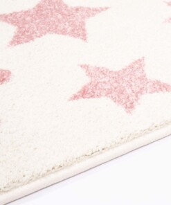 Vloerkleed kinderkamer Sterren 3D - crème/roze - close up zijkant, thumbnail Vloerkleed kinderkamer Sterren 3D - crème/roze - close up zijkant, thumbnail