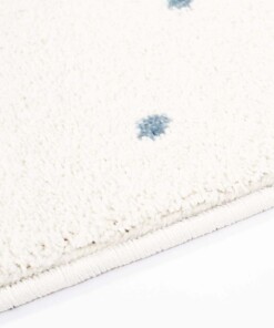 Vloerkleed kinderkamer Wolk & Ster 3D - crème/blauw - close up zijkant, thumbnail