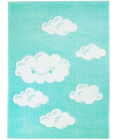 Vloerkleed kinderkamer Wolken 3D - mintblauw - overzicht boven, thumbnail Vloerkleed kinderkamer Wolken 3D - mintblauw - overzicht boven, thumbnail