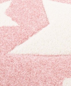 Rond vloerkleed kinderkamer Sterren 3D - roze/crème - close up materiaal, thumbnail Rond vloerkleed kinderkamer Sterren 3D - roze/crème - close up materiaal, thumbnail