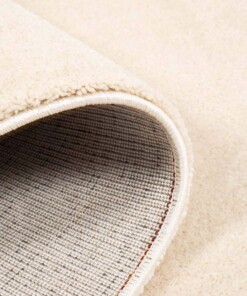 Rond vloerkleed effen velours Gala - ivoorwit - close up vouw, thumbnail Rond vloerkleed effen velours Gala - ivoorwit - close up vouw, thumbnail