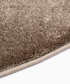 Rond vloerkleed effen velours Gala - bruin - close up zijkant, thumbnail