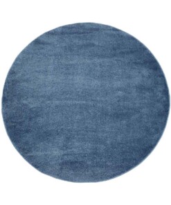 Rond vloerkleed effen velours Gala - donkerblauw - overzicht boven, thumbnail Rond vloerkleed effen velours Gala - donkerblauw - overzicht boven, thumbnail