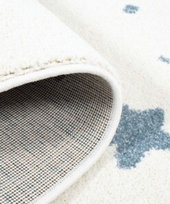 Rond vloerkleed kinderkamer Kleine Sterren 3D - crème/blauw - close up vouw, thumbnail Rond vloerkleed kinderkamer Kleine Sterren 3D - crème/blauw - close up vouw, thumbnail