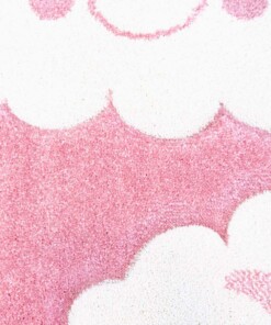 Vloerkleed kinderkamer Wolken 3D - roze - close up materiaal, thumbnail Vloerkleed kinderkamer Wolken 3D - roze - close up materiaal, thumbnail